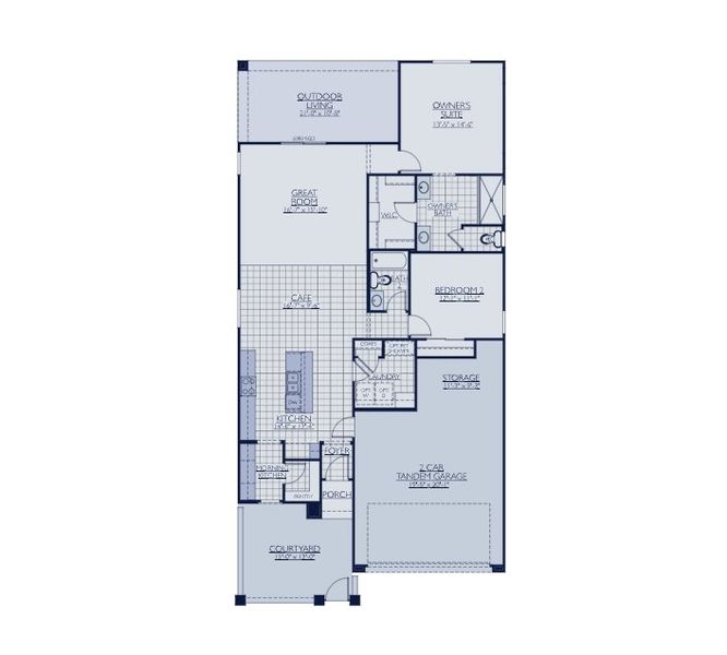 2D floor plan layout of this home in Fairways in Victory at Verrado, Buckeye, AZ (Image 5).