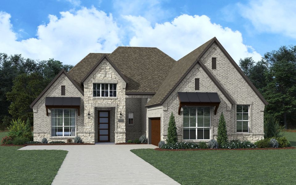 Representative exterior photo of a completed home built from the Alpine II – 65' by Chesmar Homes in The Grove Frisco, Frisco, TX (Image 5). Representative exterior photo of a completed home built from the Alpine II – 65' by Chesmar Homes in The Grove Frisco, Frisco, TX (Image 5).