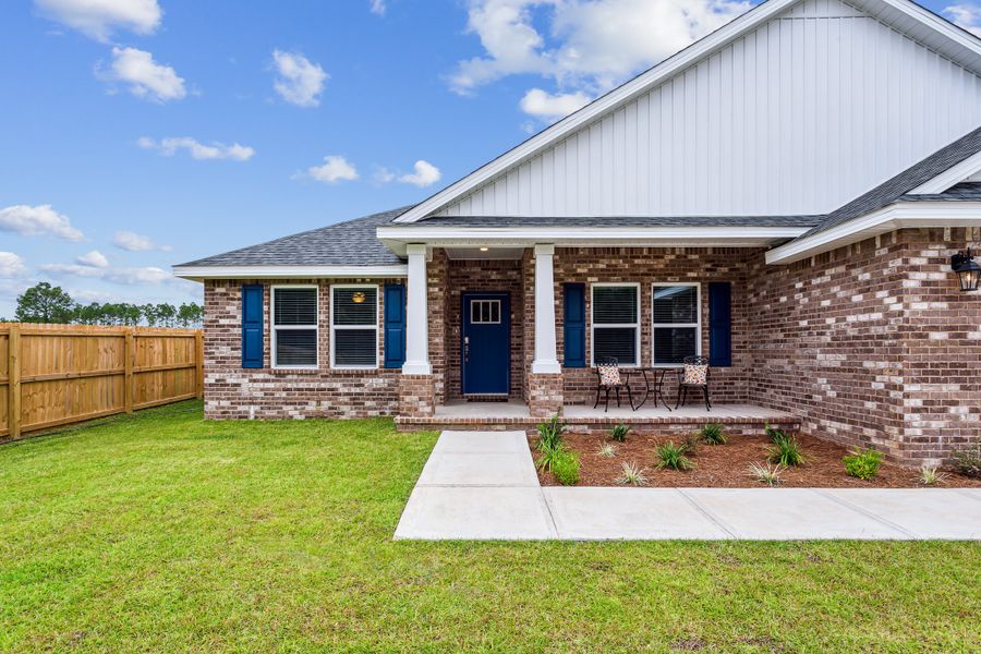Representative exterior photo of a completed home built from the The Sapphire by Herbst Homes in Clear Water Landing, Milton, FL (Image 27).