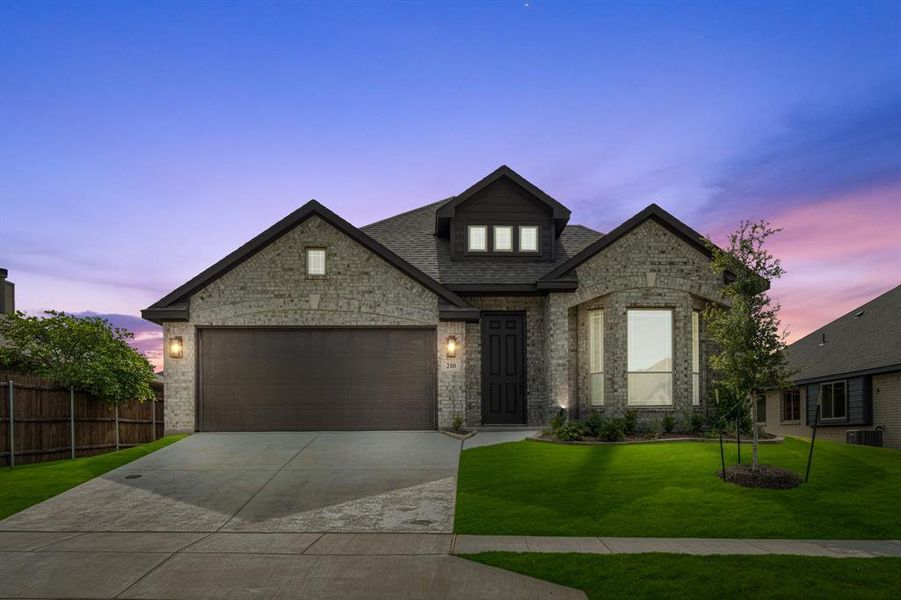 Front exterior of a new home in Sunset Ridge, Alvarado, TX, highlighting curb appeal (Image 25).