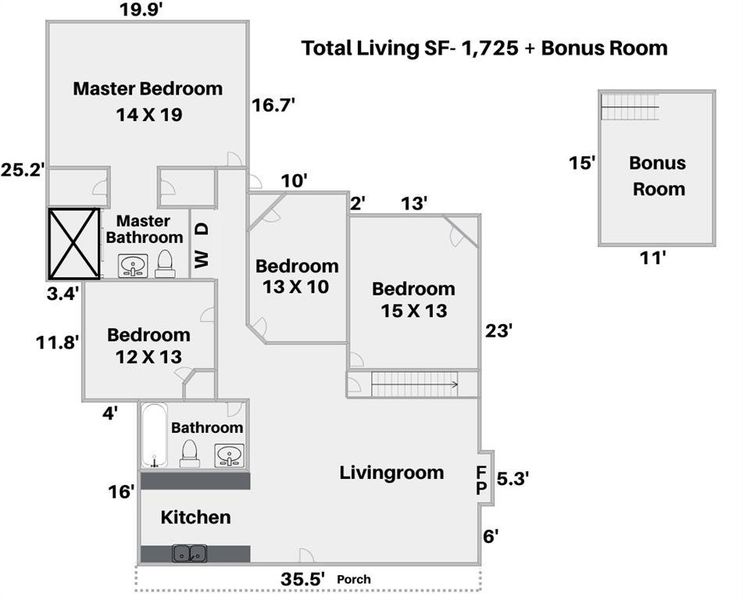 2D floor plan layout of this home in , Brownwood, TX (Image 4).
