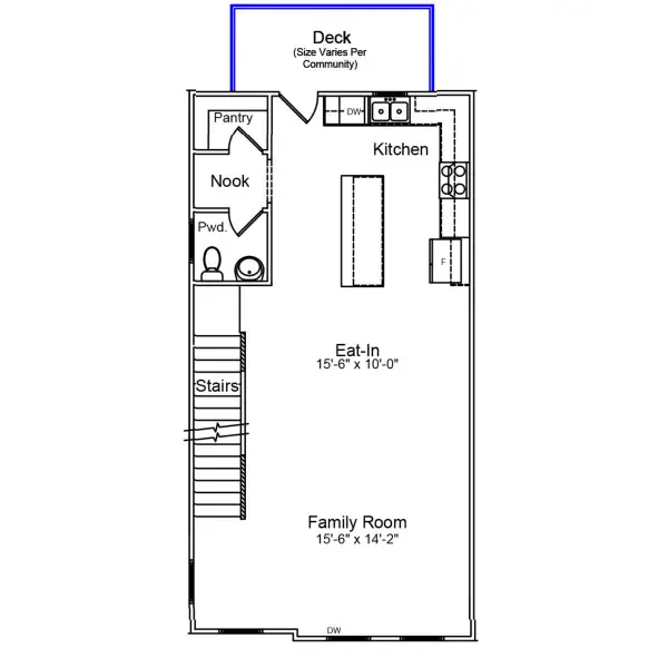 2D floor plan layout of this home in Avenue One, Castle Hayne, NC (Image 3).