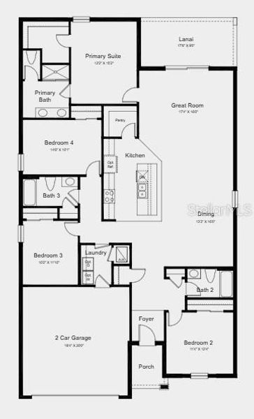 2D floor plan layout of this home in Firethorn, Parrish, FL (Image 2). 2D floor plan layout of this home in Firethorn, Parrish, FL (Image 2).