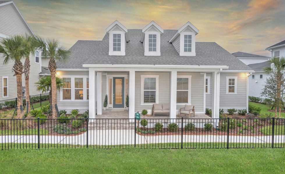 Front exterior of a new home in Seven Pines, Jacksonville, FL, highlighting curb appeal (Image 1).