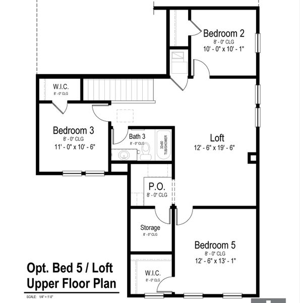 2D floor plan layout for the Pine View by View Homes in August Fields, New Braunfels, TX (Image 4).