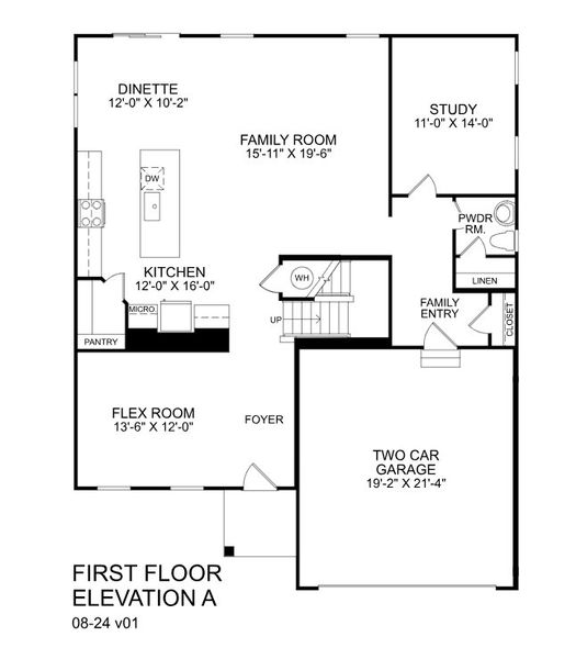 2D floor plan layout for the Lehigh by Ryan Homes in Allen Park Single Family, Raleigh, NC (Image 2). 2D floor plan layout for the Lehigh by Ryan Homes in Allen Park Single Family, Raleigh, NC (Image 2).