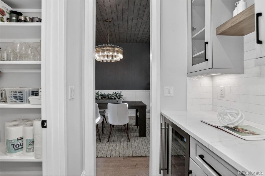 Walk in Pantry and Butler's Pantry between Kitchen & Dining Room on Main Floor