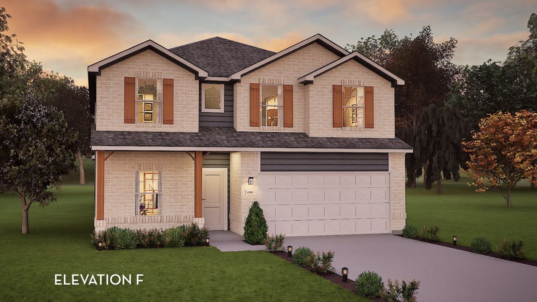 Representative exterior photo of a completed home built from the Concho by CastleRock Communities in Sunfield, Buda, TX (Image 22).