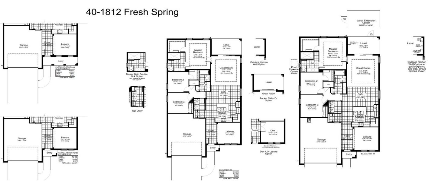 2D floor plan layout for the Fresh Spring by Neal Communities in Vicenza, Venice, FL (Image 4).
