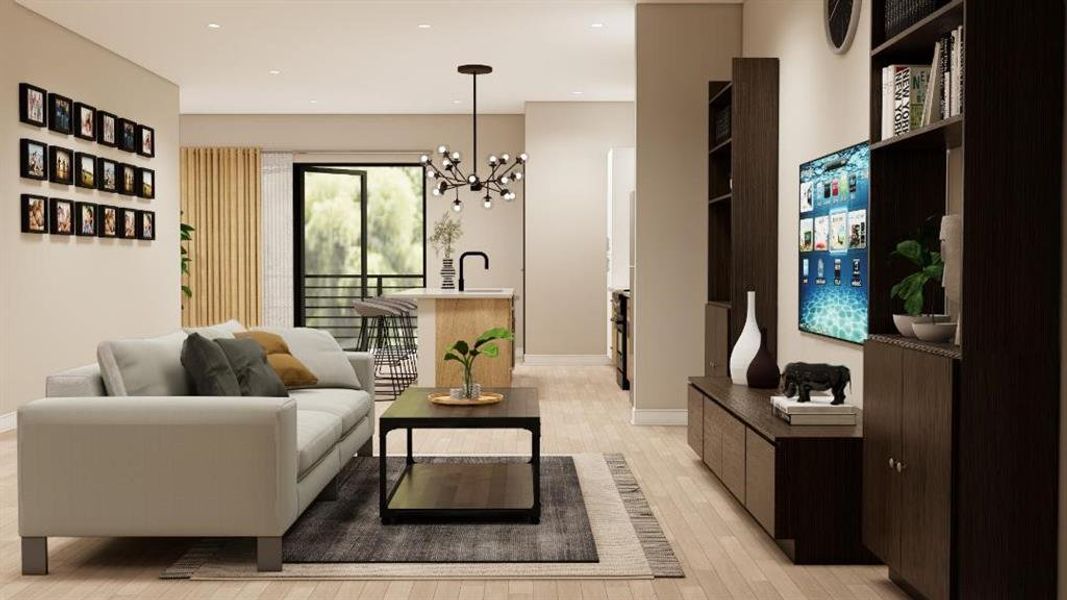 Furnished interior view inside a new home in , Suwanee (Image 4).