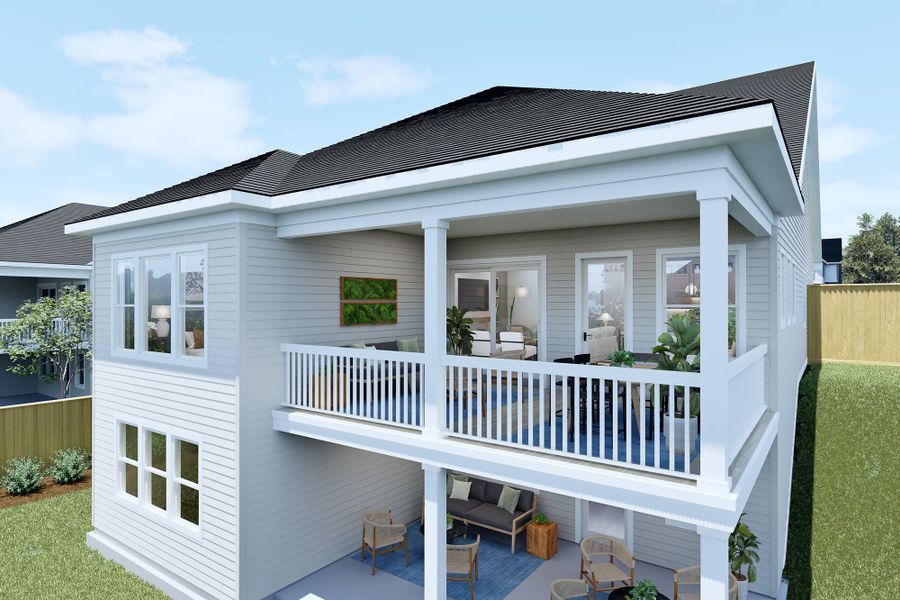 Representative exterior details of a home built from the The Gatwick Basement by David Weekley Homes in Lanier Landing - Retreat Collection, Gainesville (Image 4).