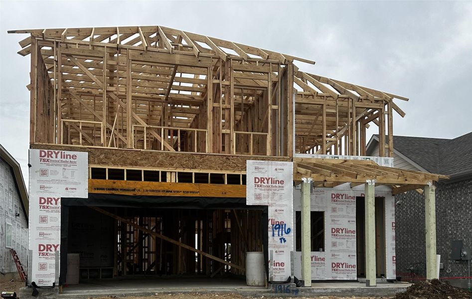 In-progress construction of a new home in Berry Creek Highlands, Georgetown, TX (Image 9).