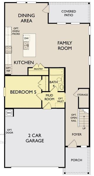 2D floor plan layout of this home in Lariat, Liberty Hill, TX (Image 5).