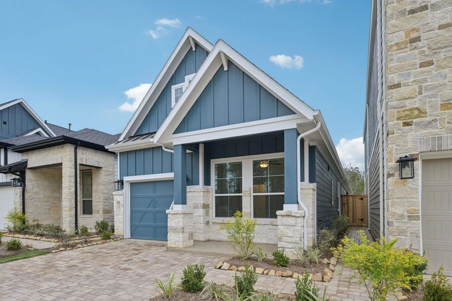 Front exterior of a new home in Kresston 50's, Montgomery, TX, highlighting curb appeal (Image 20).