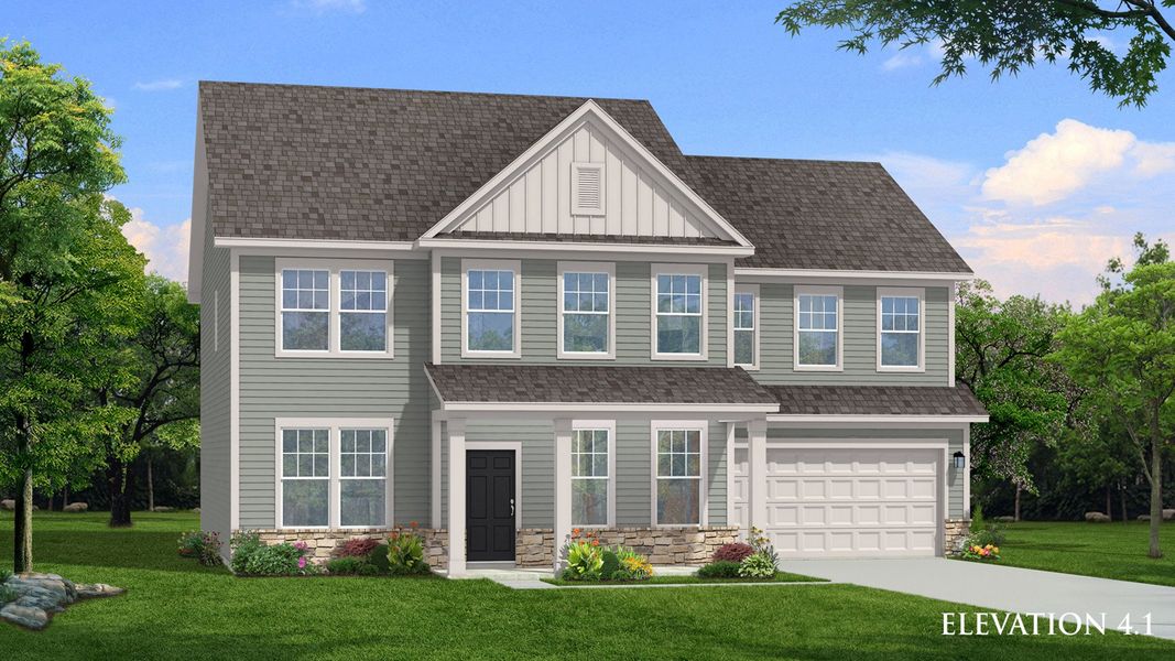 Representative exterior photo of a completed home built from the Townsend by DRB Homes in Blake Pond, Lillington, NC (Image 25).