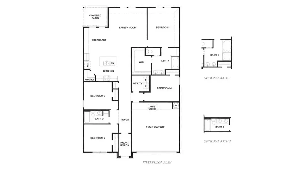 2D floor plan layout of this home in Harvest Pointe, Needville, TX (Image 5).