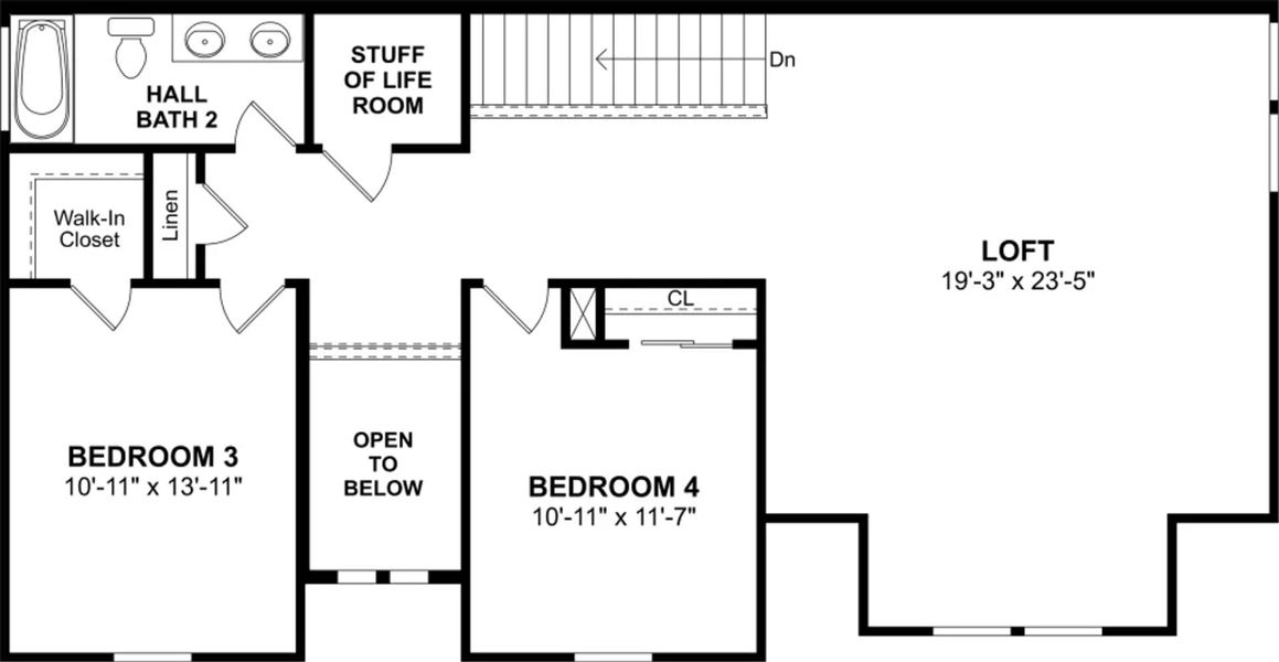 2D floor plan layout for the Mykonos by K. Hovnanian® Homes in Elevon, Lavon, TX (Image 5).