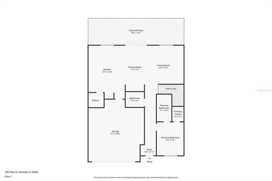 2D floor plan layout of this home in , Orlando, FL (Image 6).