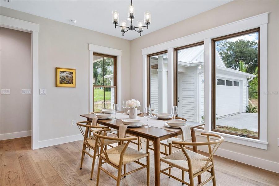 With its combination of window, this dining space is bright and perfect for creating memorable gatherings.