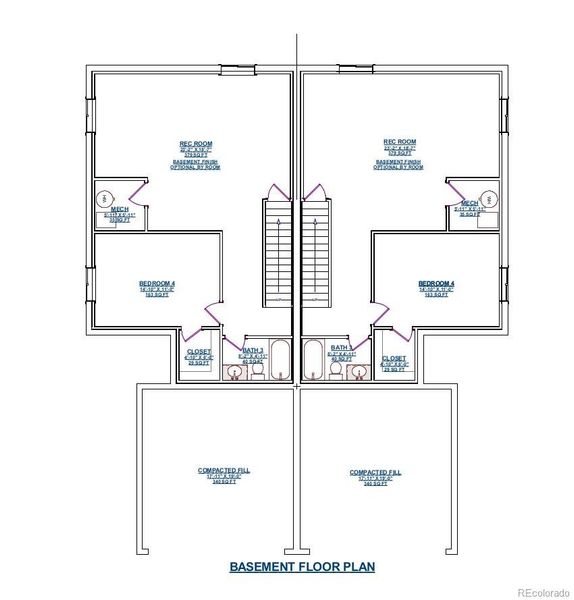 Finished basement floorplan. Full wet bar can be installed as an upgrade.