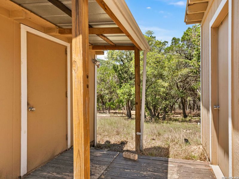 Exterior details and patio area of a home in , Bandera (Image 29).