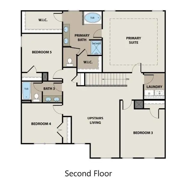 2D floor plan layout of this home in Killian Manor at The Adares, Adairsville, GA (Image 3).