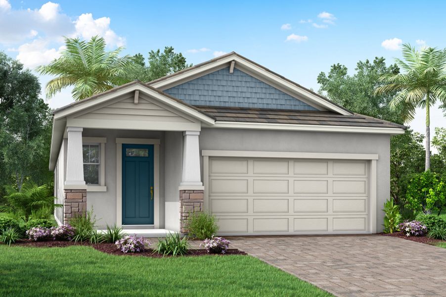 Representative exterior photo of a completed home built from the Pelican by Mattamy Homes in Wellen Park, Venice, FL (Image 18).