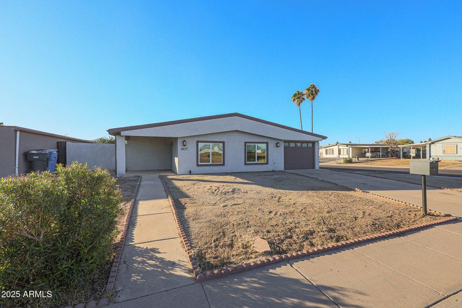 Covered entry and garage