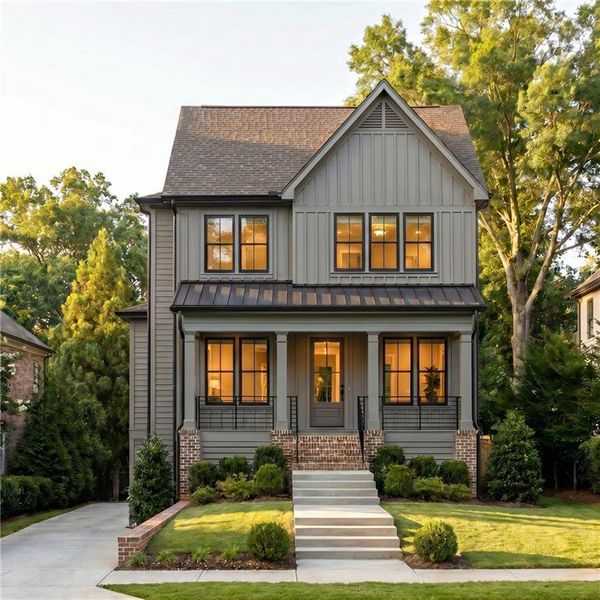 Front exterior of a new home in , Atlanta, GA, highlighting curb appeal (Image 1). Front exterior of a new home in , Atlanta, GA, highlighting curb appeal (Image 1).