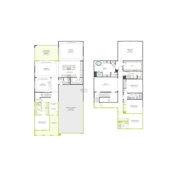 2D floor plan layout of this home in Soleo, San Tan Valley, AZ (Image 5). 2D floor plan layout of this home in Soleo, San Tan Valley, AZ (Image 5).