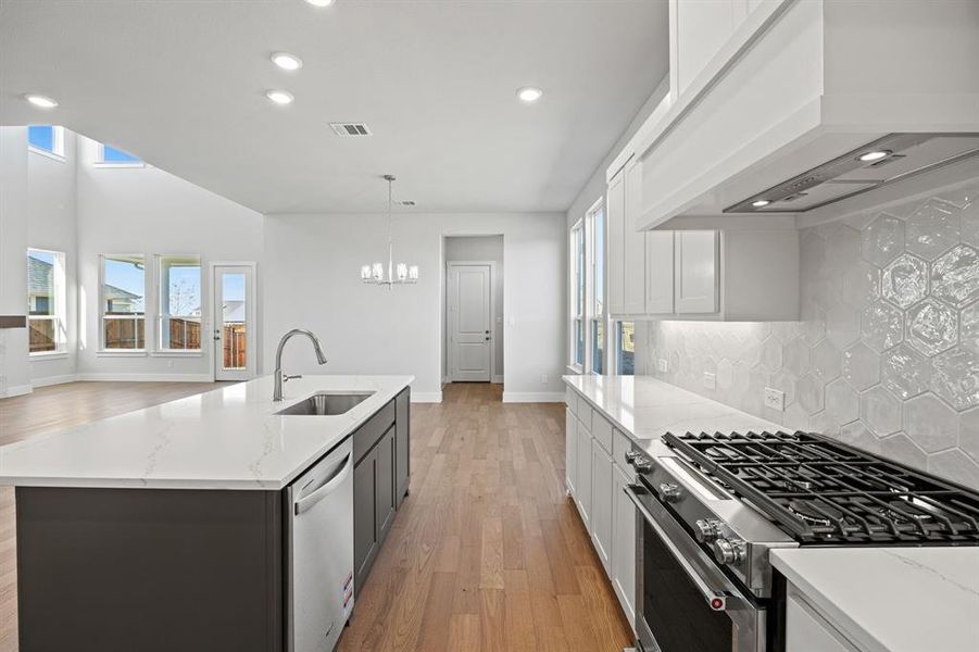 Furnished interior view inside a new home in The Heights at Uptown Celina, Celina (Image 4). Furnished interior view inside a new home in The Heights at Uptown Celina, Celina (Image 4).