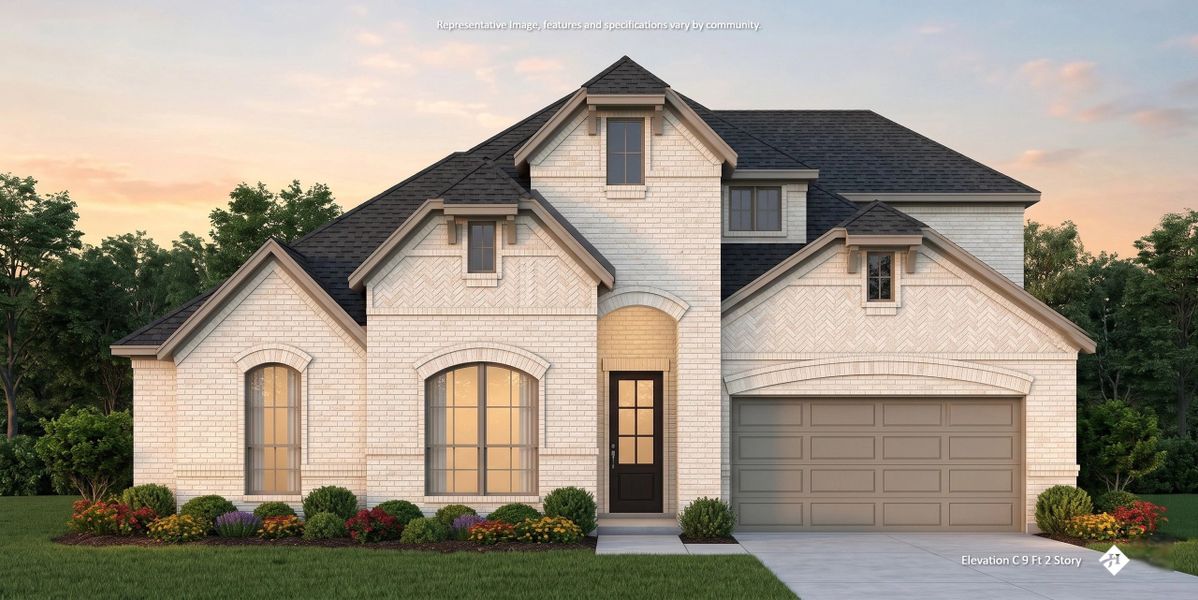 Front exterior of a new home in Hayes Crossing, Midlothian, TX, highlighting curb appeal (Image 9). Front exterior of a new home in Hayes Crossing, Midlothian, TX, highlighting curb appeal (Image 9).