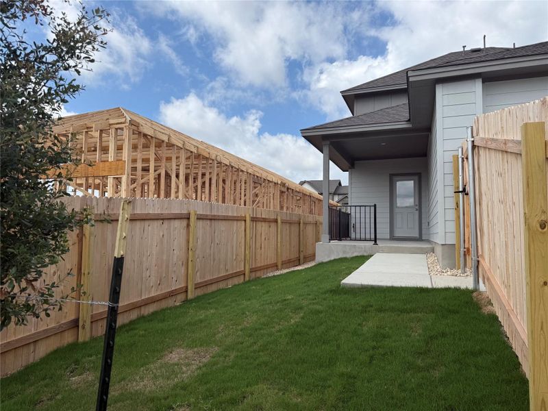Exterior details and patio area of a home in Sage Hollow, Kyle (Image 2).