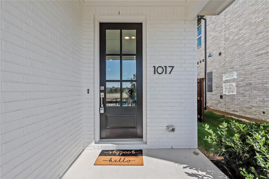 Front exterior of a new home in Karis, Crowley, TX, highlighting curb appeal (Image 2).
