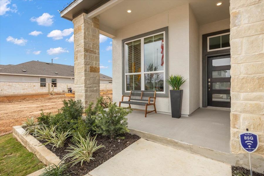 Exterior details and patio area of a home in Meyer Ranch, New Braunfels (Image 23).