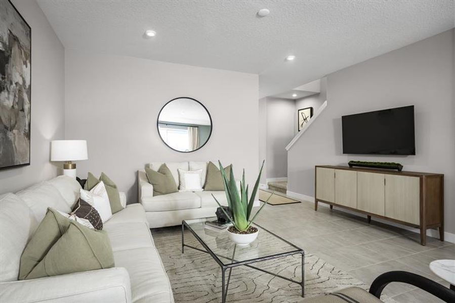 Representative furnished interior of a home built from the Mayshore by Ryan Homes in Mirada, San Antonio (Image 9). Representative furnished interior of a home built from the Mayshore by Ryan Homes in Mirada, San Antonio (Image 9).