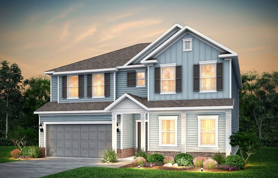 Representative exterior photo of a completed home built from the Mitchell by Pulte Homes in Monroe Preserve, Chapin, SC (Image 21). Representative exterior photo of a completed home built from the Mitchell by Pulte Homes in Monroe Preserve, Chapin, SC (Image 21).