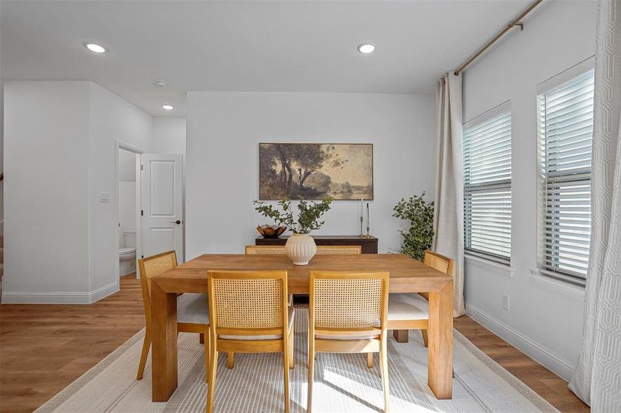 Dining area featuring light hardwood / wood-style floors