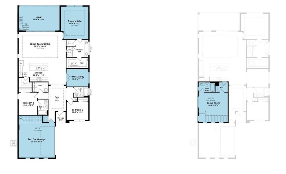 2D floor plan layout of this home in PGA Village Verano, Port St. Lucie, FL (Image 4).
