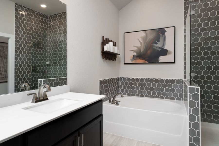 Furnished interior view inside a new home in Discovery Collection at Union Park, Little Elm (Image 11).