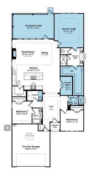 2D floor plan layout of this home in Cresswind at Rocky River, Locust, NC (Image 5).