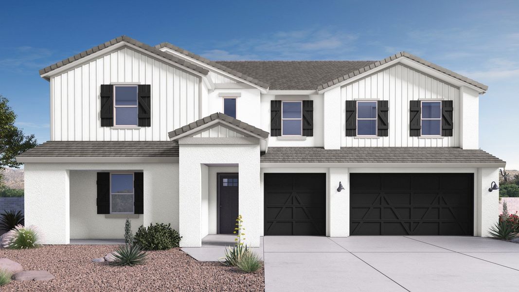 Representative exterior photo of a completed home built from the Magnolia by D.R. Horton in The Ridge at Stone Butte, Phoenix, AZ (Image 2).