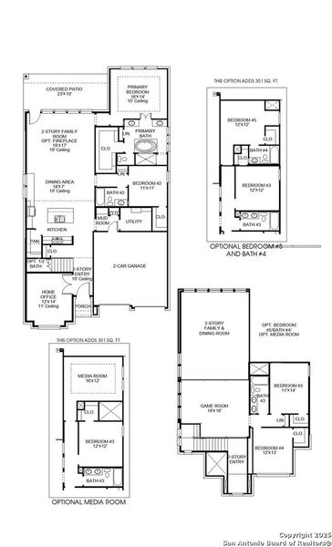 2D floor plan layout of this home in Corley Farms 50', Boerne, TX (Image 2).