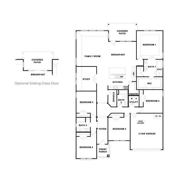 2D floor plan layout of this home in Rosenbusch Ranch, Leander, TX (Image 2).