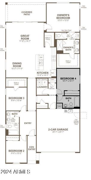 Larimar 4 bed 3 ba floor plan