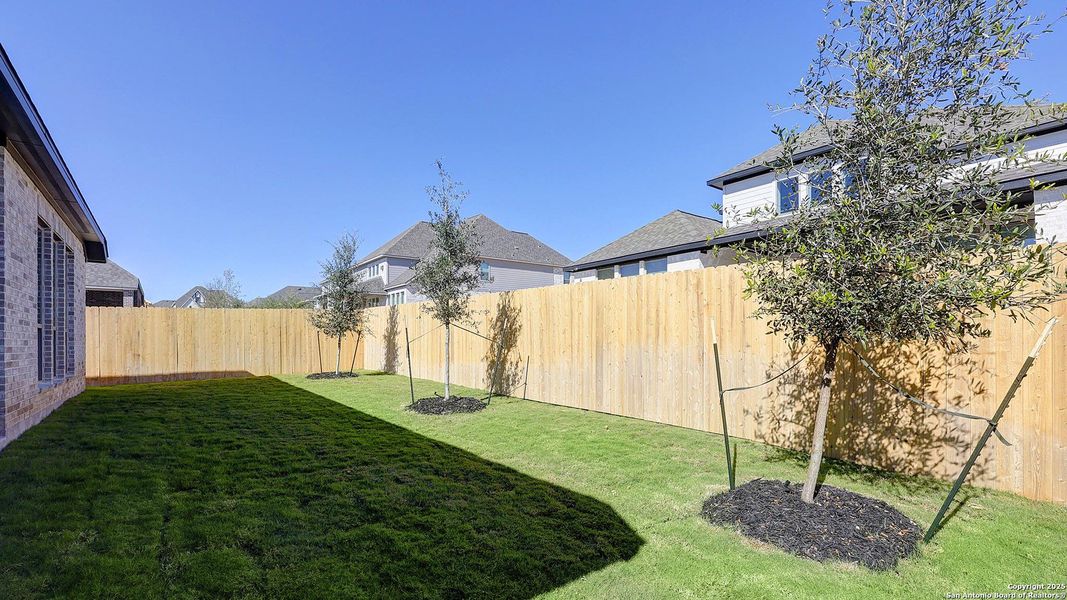 Exterior details and patio area of a home in Corley Farms 50', Boerne (Image 22).