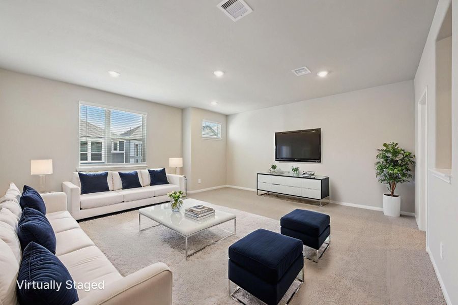 Furnished interior view inside a new home in Kemah Crossing - Luxe Series, Kemah (Image 15). Furnished interior view inside a new home in Kemah Crossing - Luxe Series, Kemah (Image 15).