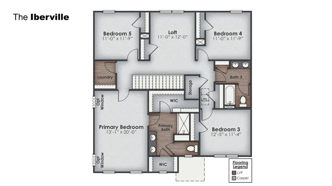 2D floor plan layout of this home in The Highlands at Cedar Hill Landing, Navassa, NC (Image 3).