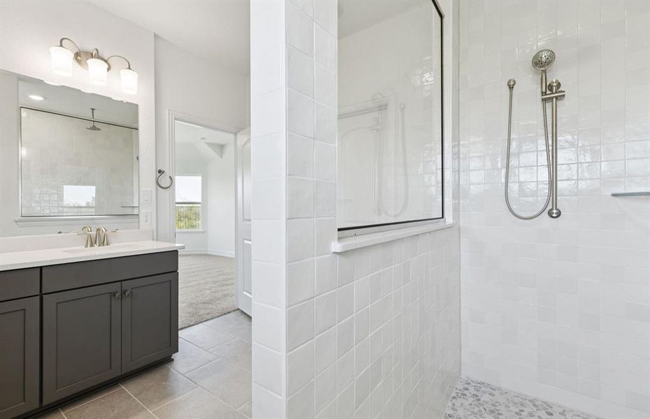 Modern owner's bath with spacious shower Modern owner's bath with spacious shower