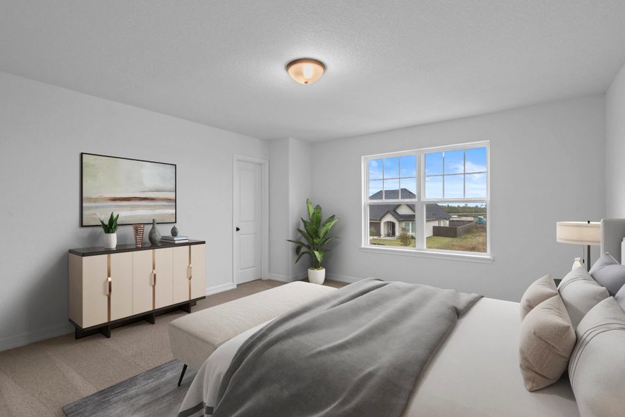 Secondary bedroom. Sample product photo. Actual exterior and interior selections may vary by homesite. Photo may be virtually staged. Secondary bedroom. Sample product photo. Actual exterior and interior selections may vary by homesite. Photo may be virtually staged.